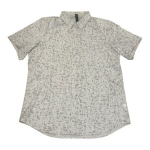 Lululemon Men's Airing Easy Abstract Grey Patterned Shirt - Size XL Like New